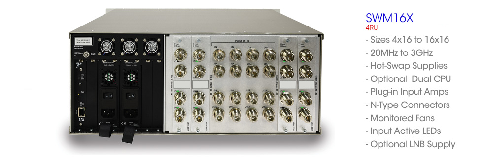 SWM16X SWM16Xi modular matrix 4x16 16x16 Wideband matrix system